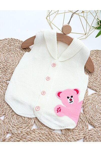 MiniKids Γιλέκο HIDEN BEAR σε εκρού χρώμα