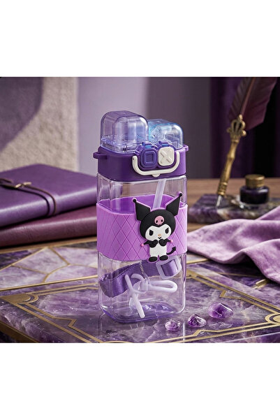 Mihristore Kuromi Çift Bölmeli Pipetli Matara & Suluk Okul Suluğu Kuromi Dese...