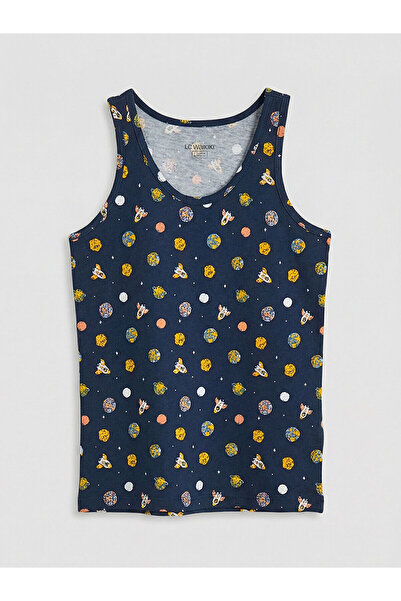 LC Waikiki Peak New Season Crew Neck Patterned Baby Boy Underwear Undershirt