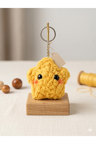 EL YAPIMI Pofuduk yıldız anahtarlık amigurumi , çanta charmı, hediyelik oyuncak