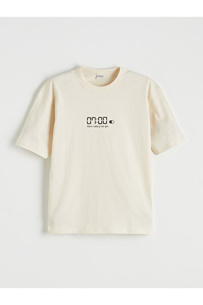 LC Waikiki Tricou pentru băieți Özmarka, sezon nou, cu imprimeu text și guler...