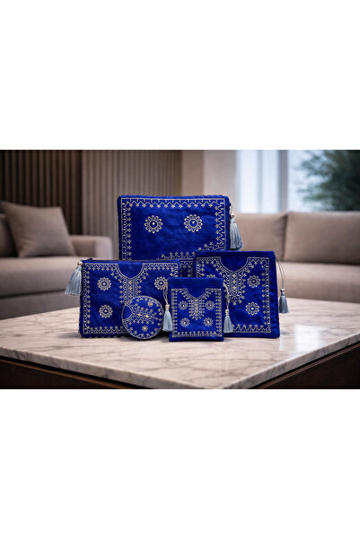 Generic (Unbranded) طقم منظمات وإكسسوارات تراثي فاخر (5 قطع) - قماش مطرز بالن...