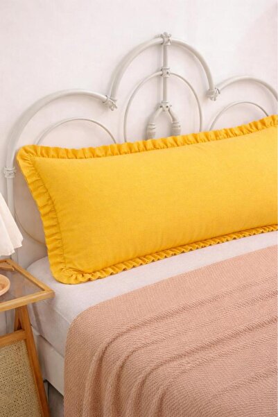 ALTINPAMUK Long Pillowcase with Yellow Ruffles 50X135 cm