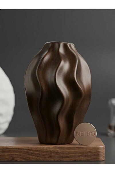 Home Wavy Model Handmade Custom Series Ceramic Vase 25cm