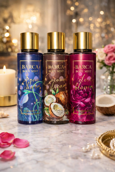 Barca Body Mist 3’lü Vücut Spreyi Seti 250 ml x 3 Aqua Charm Coconut Dream Ve...