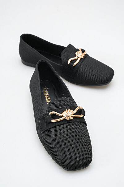 SENASTİL Düğüm Buckled Blunt Toe Stylish Women's Ballet Flats Shoes