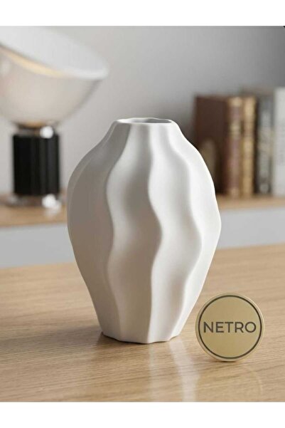 Home Wavy Model Handmade Custom Series Ceramic Vase 25cm
