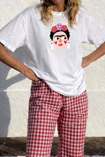 Monila Γυναικείο T-shirt από ύφασμα Premium Frida με τύπωμα oversized