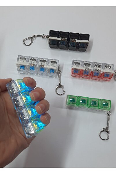 ydn Fidget Anti Stres Giderici Işıklı Parmak Klavye Anahtarlik, Click Sesli T...