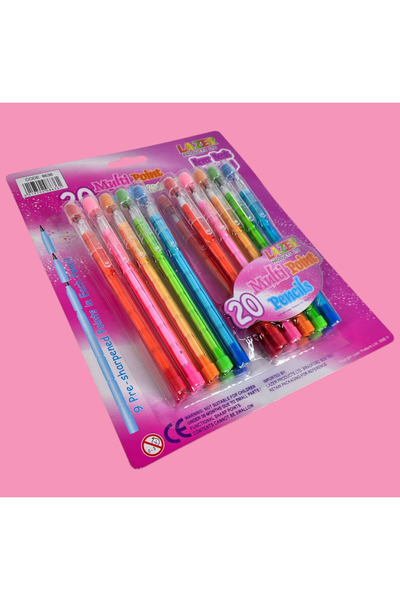 Generic 40 Pieces Multi Point Rainbow Pencils Set – 2 Packs (20 Pencils Each)...