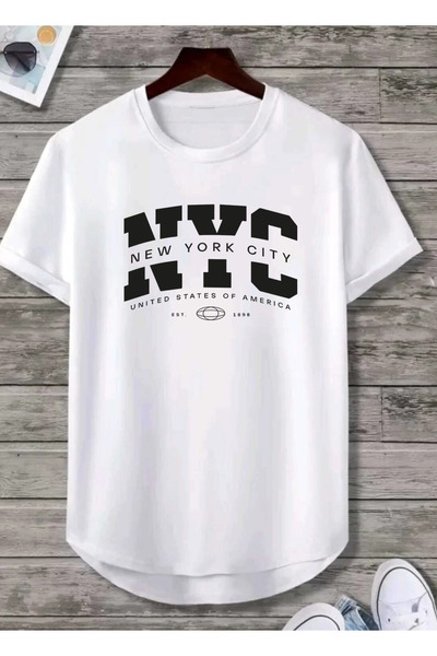 SUNFREE New York City Nyc Printed Oval Skirt Cotton Piece Summer Unisex Tshirt