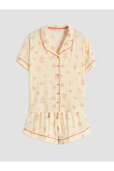 LC Waikiki Özmarka Σετ Πιτζάμες Νέας Σεζόν με Μοτίβο στο Γιακά και Γυναικείο ...