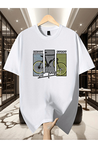 one button Bucură-te de fiecare moment Bicicletă cu imprimeu Premium supradim...