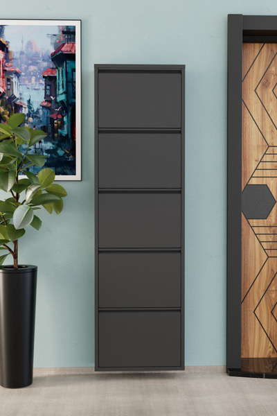 St Morritz Şık 5 Kapaklı Metal Ayakkabılık, Modern ve Dayanıklı Tasarım