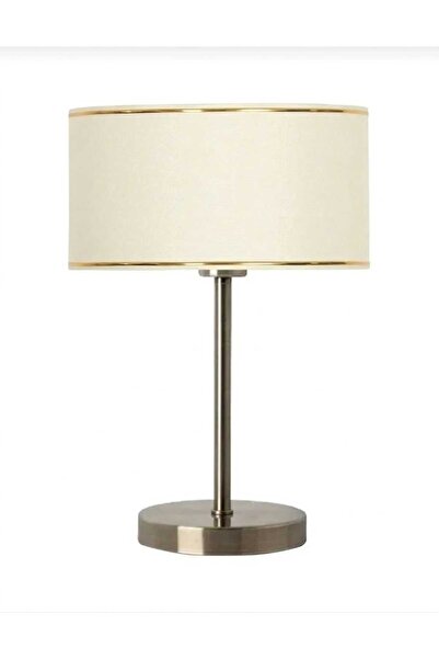 Lunacclight Krem sarı şeritli abajur mat eskitme ayak