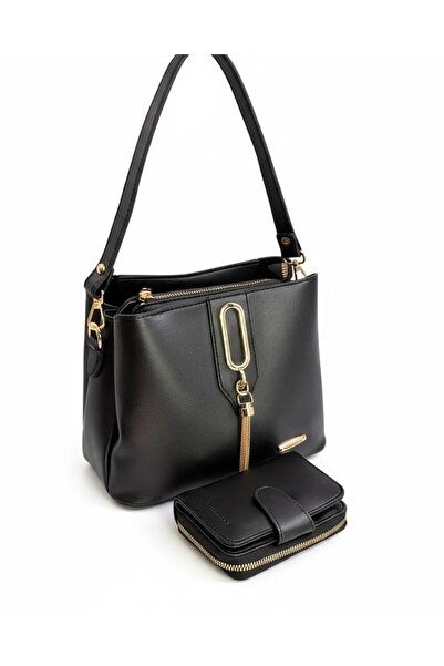 Sanmorris طقم نسائي مكون من قطعتين حقيبة كتف و محفظة