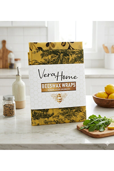 Vera Food 100% Natural Beeswax Storage Cloth Set of 2 (1 Pouch 40*35 - 1 Clot...