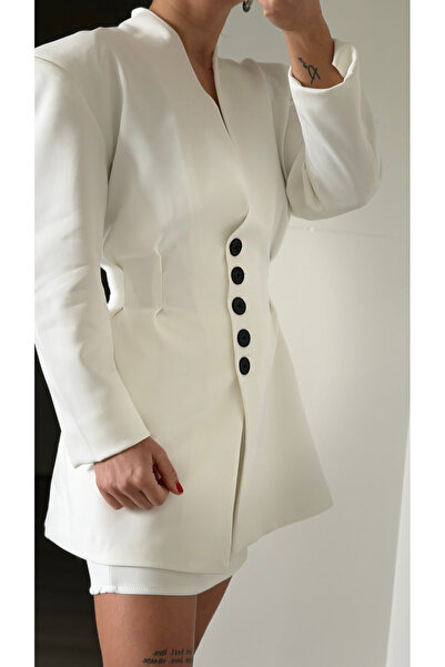 DERYA ŞENER BUTİK Belden Oturtmalı Pileli Ceket Etek Takım