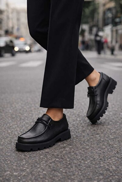 POTEEN Dia Women's Leather Anatomical Lace-Up Thick Sole Casual Shoes P0007