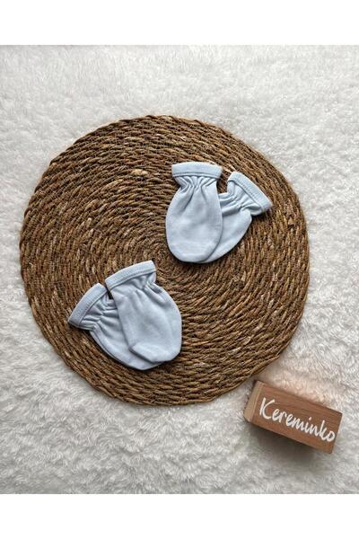 Kereminko Bebek Newborn Baby Boy 100% Cotton Pcs Blue 2-Piece Gloves Compatib...
