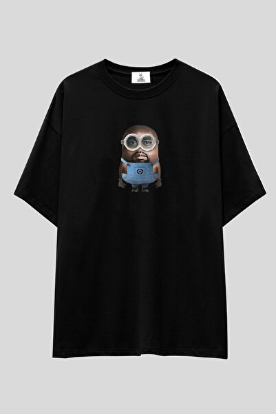 UmbraWear Kanye West Funny Oversize T-shirt | Unisex %100 Pamuk Siyah & Beyaz...