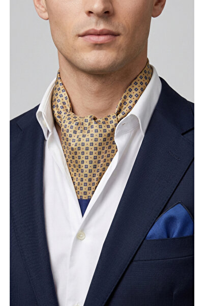 TMFASHİON Men's Patterned Self-Tied Neck Ascot Scarf Pocket Handkerchief Set