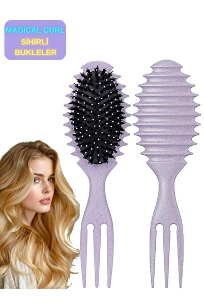 SheMask Magical Curl Bukle Tarağı Sihirli Tarak Saç Fırçası ve Tarak Mucizevi...