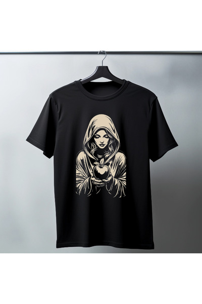 TİMİSİVA Unisex oversized SANATSAL με τύπωμα Μαύρο μπλουζάκι με κοντό μανίκι ...