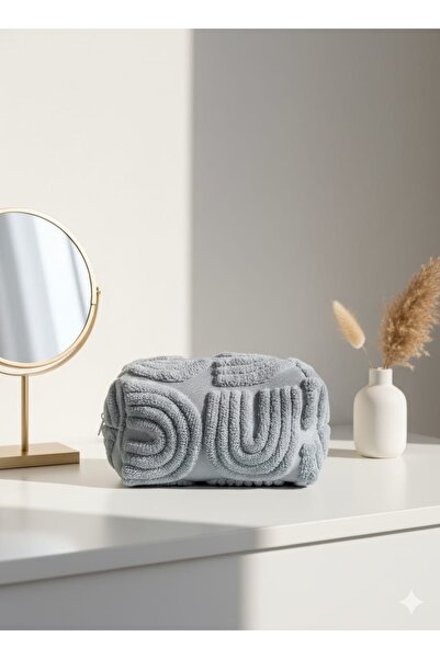 YILDIZ DİJİTAL HOME Punch Embroidered Makeup Bag – Zippered Natural Fabric Tr...