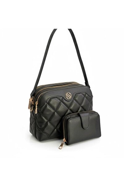 Sanmorris طقم نسائي مكون من قطعتين حقيبة كتف محفظة