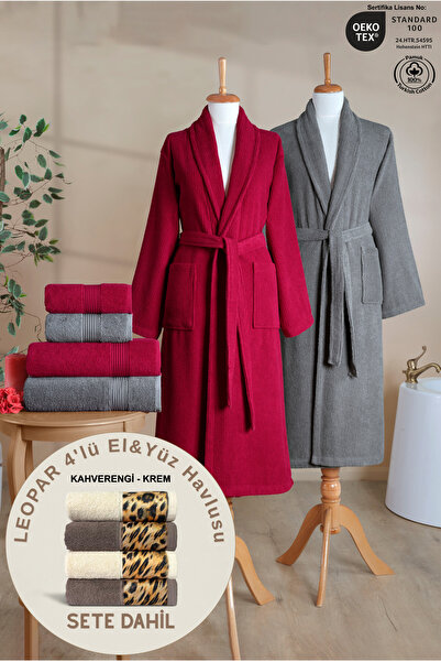 Ellaline طقم مناشف عائلية مكون من 6 قطع 100% معتمد قطن + طقم مناشف لليدين وال...