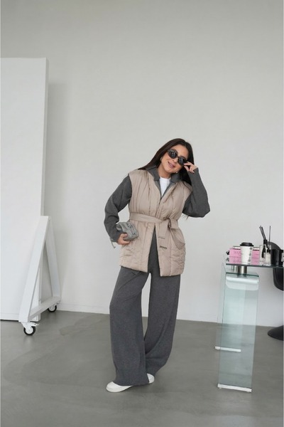 DUSOHOME Knitwear Detailed Inflatable Vest