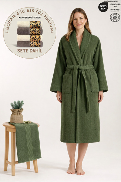 Ellaline Set de halate de baie pentru femei, cu dungi piese, bumbac 100% cert...