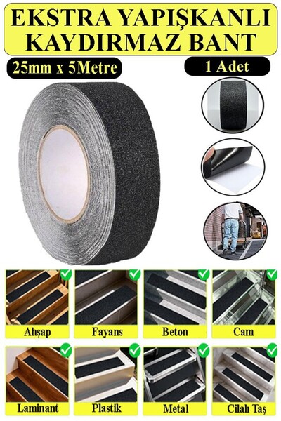 Artlantis Bandă antiderapantă pentru scări 25mm 1 bucată 5 metri Bandă antide...