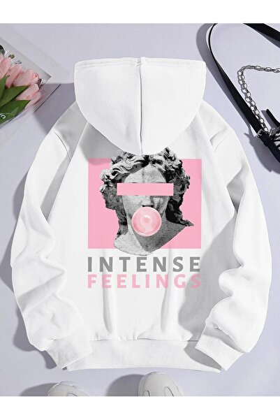 NOISSEY هوديز نسائية مطبوعة عليها مشاعر كثيفة، هودي رياضي مريح صوف الفليس داف...