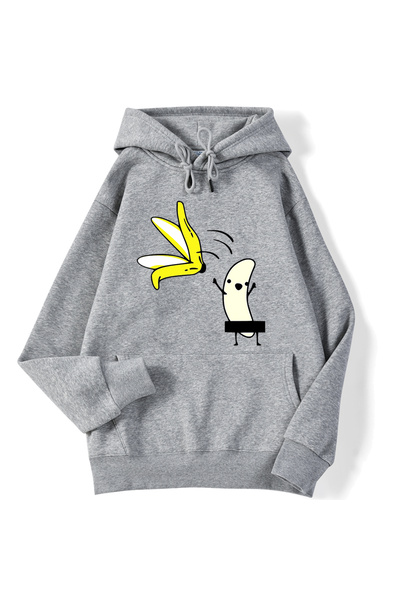 NOISSEY Street Ladies cu glugă Let's Get Rid of the Banana Shells Funny Print...