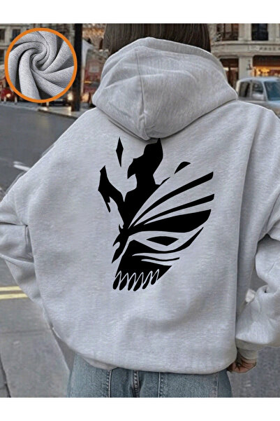 NOISSEY Bleach Ichigo Red Mask cu imprimeu cu glugă Topuri pentru femei Iarna...