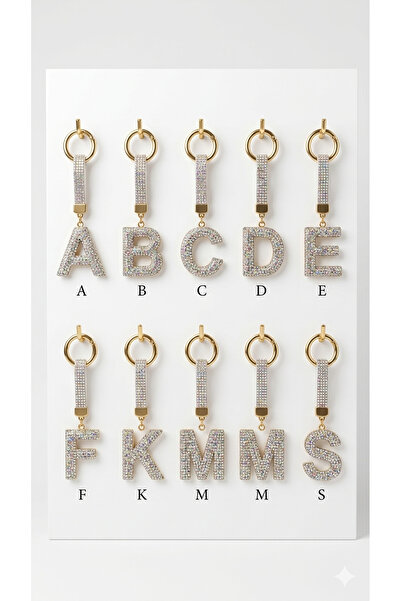 Takıcım Pırıltı إكسسوار زيركون مرصّع بالأحجار هيرف سلسلة مفاتيح و حقيبة