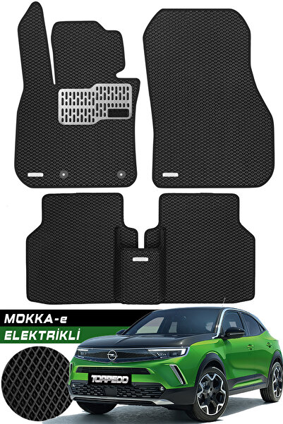 TORPEDO Opel Mokka-e Elektrikli Uyumlu Hücreli Premium Eva Paspas Seti Siyah
