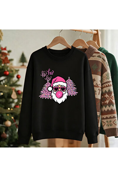 NOISSEY سترة نسائية مطبوعة بشجرة عيد الميلاد السعيدة وسانتا كلوز لشتاء صوف ال...