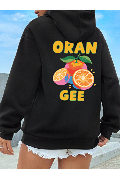 NOISSEY Θα θέλατε να έχετε μια νόστιμη πορτοκαλί στάμπα με κουκούλα Γυναικεία...