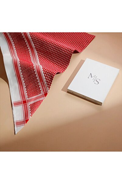 GENERAL شماغ مان شني احمر دم الغزال قطن 100%