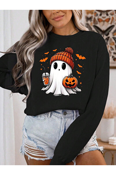 NOISSEY تي شيرت نسائي للخريف للهالوين مطبوع عليه عاشق القهوة صوف الفليس كاجوا...