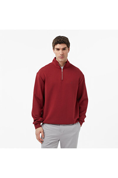 Nautica Erkek Bordo Regular Fit Dik Yaka Sweatshirt