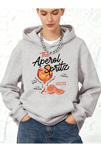 NOISSEY Aperol Spritz Cocktail Prints cu glugă lar bumbac lu Hanorac de alerg...