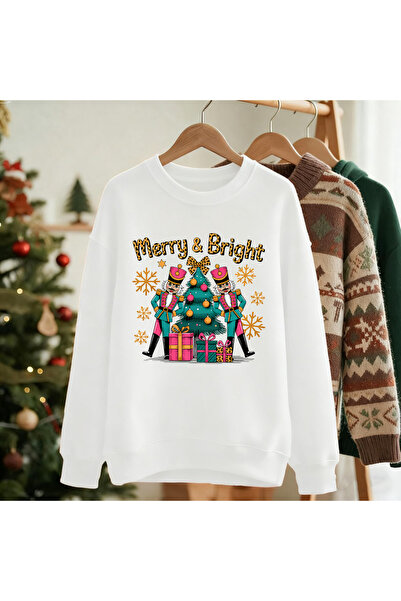 NOISSEY سترة نسائية مطبوعة عليها هدايا عيد الميلاد السعيدة اللامعة لشتاء صوف ...