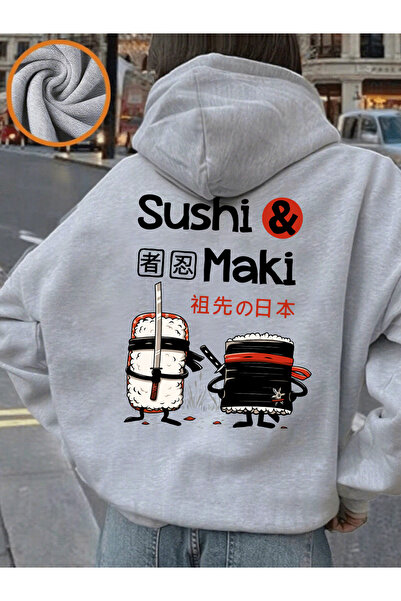 NOISSEY Ιαπωνικά σουσί μάκι πρέσες με κουκούλα γυναικεία σχέδια φθινόπωρο χει...