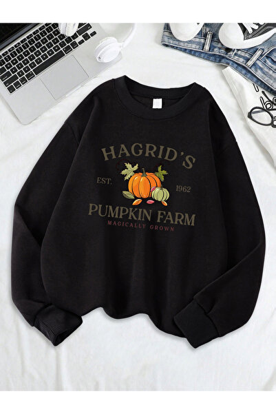 NOISSEY Tricou Hagrid'S Pumpkin Farm cu imprimeu pentru femei, hanorac lejer ...