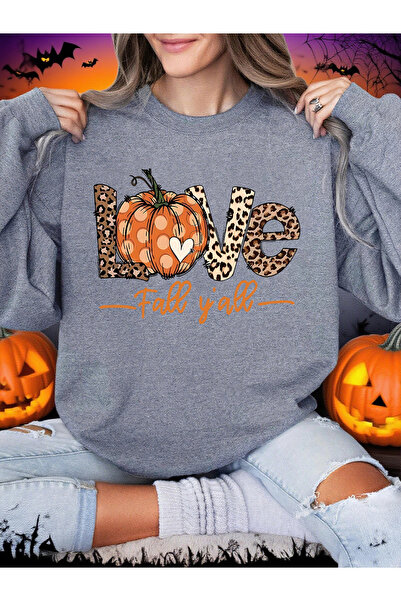 NOISSEY Tricou de Halloween pentru femei love autumn Y'All print cu glugă top...