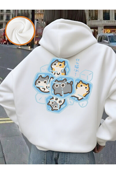 NOISSEY ما هو الفرق بين Cat Ice Is Funny مطبوع وK بغطاء رأس سويت شيرت للنساء،...